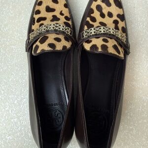 Tory Burch Leopard Print Flats - Brown and Tan
